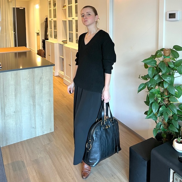 Yves Saint Laurent Rive Gauche Black Leather Muse Handbag Made in Italy - Picture 3 of 13